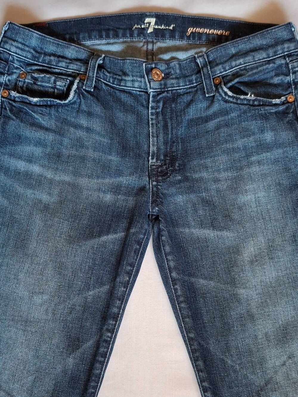 7 For All Mankind Gwenevere Skinny Jeans Womens Blue Stretch Made USA | Size 29 - Picture 12 of 14